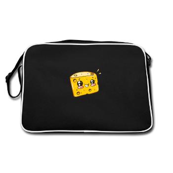 Bloc de fromage riant style dessin animé - Sac Retro - noir/blanc - Dos