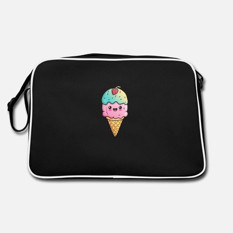 Eiscreme mit Gesicht Retro Tasche