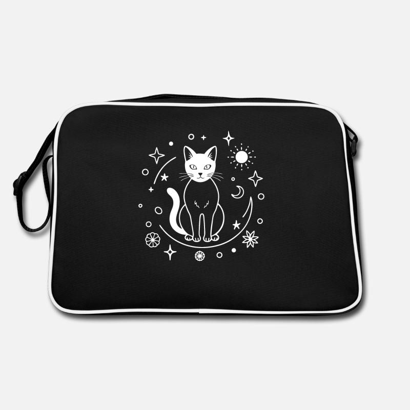 Chat enchanté - Sac Retro - noir/blanc