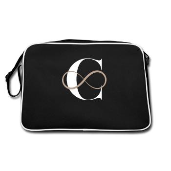 Unendlicher Buchstabe c - Retro Tasche - Schwarz/Weiß - Hinten