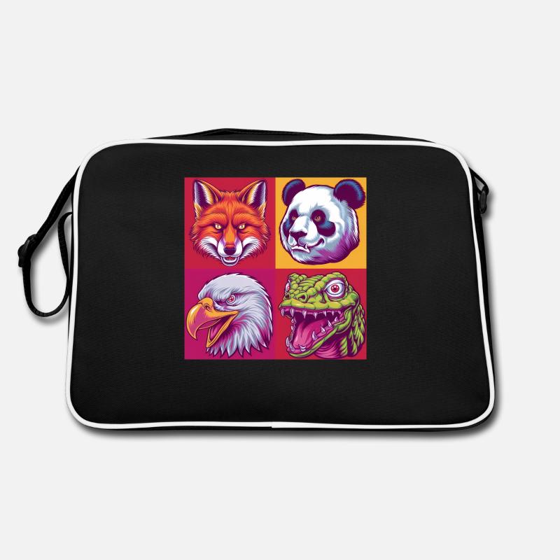 Pop art animals fox panda eagle snake Halloween Retro Bag