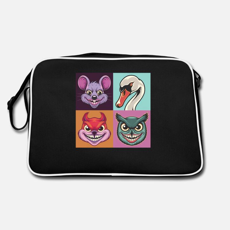 Pop-art Schwan Maus Eichhörnchen Eule Smile Retro Tasche