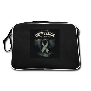 Bewusstsein für Depressionen - Retro Tasche - Schwarz/Weiß - Hinten
