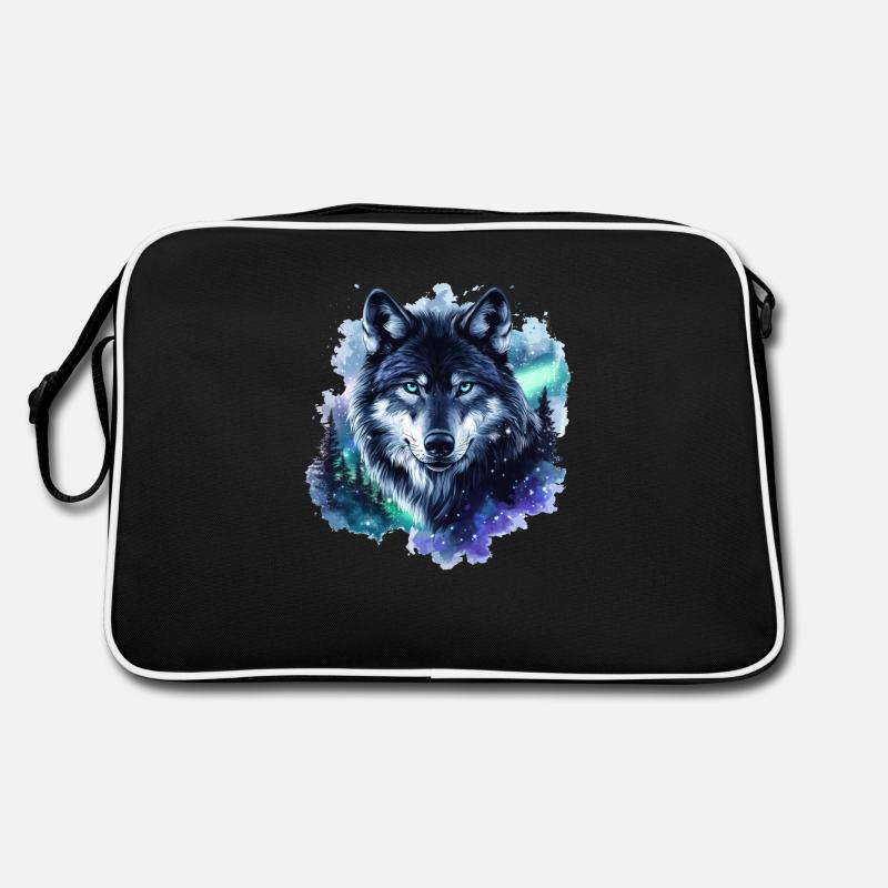 Wolf Nebula Galaxy Polarlicht Retro Tasche
