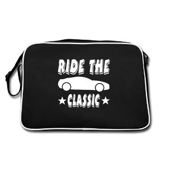 Auto - Retro Tasche - Schwarz/Weiß - Hinten