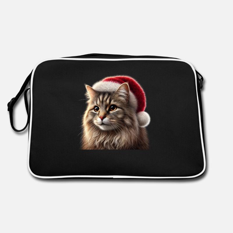 Chat de Noël - Sac Retro - noir/blanc