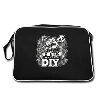 Handyman Christmas DIY - Retro Bag - black/white - Back