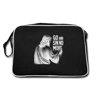Go and Sin No More Inspirational Christian Design - Retro Bag - black/white - Back