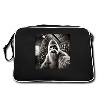 Funny Bigfoot Sasquatch Christmas - Retro Bag - black/white - Back