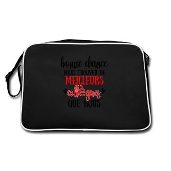 Geschenkidee für Rente, Beruf, Beruf - Retro Tasche - Schwarz/Weiß - Hinten
