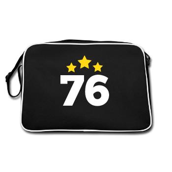 76 ans étoile - cadeau 76e anniversaire - Sac Retro - noir/blanc - Dos