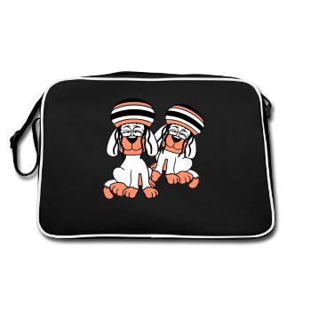 2 Dogs Reggae Dreadlocks Hat Chill Relaxed - Retro Bag - black/white - Back