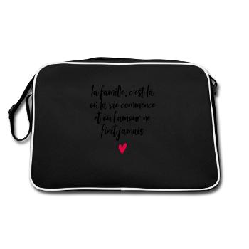 LA FAMILLE C'EST LA OU LA VIE COMMENCE - Sac Retro - noir/blanc - Dos