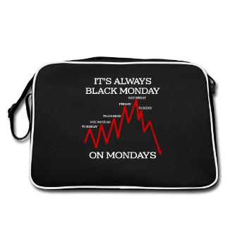Drôle Lundi noir Lundis de haine Humour financier - Sac Retro - noir/blanc - Dos