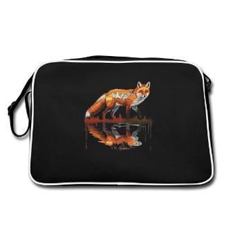 Renard Forêt Animaux Motif animal Art Motif Renard - Sac Retro - noir/blanc - Dos