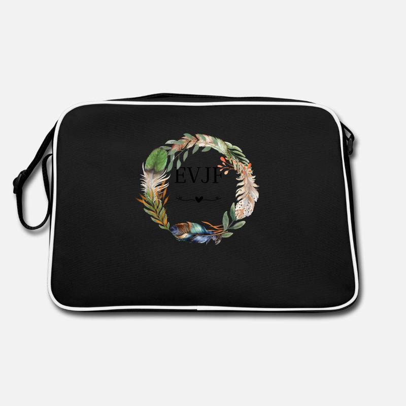 EVJF couronne fleurs boho - Sac Retro - noir/blanc