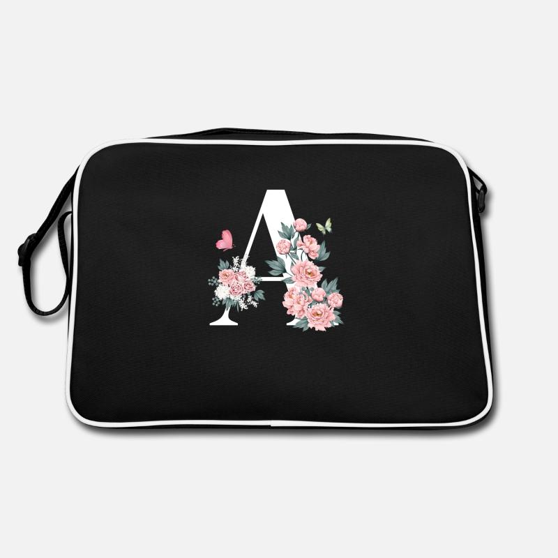Lettre a fleurs rose Sac Retro