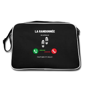 Die Wanderung ruft mich, ich muss gehen! - Retro Tasche - Schwarz/Weiß - Hinten