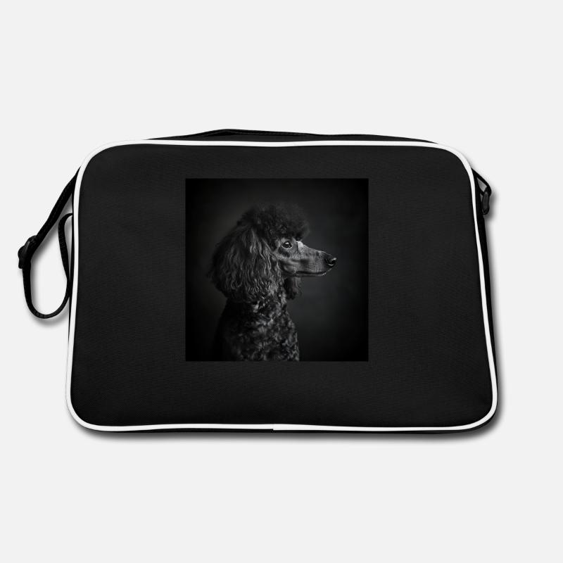 Black Animals - Black Poodle - Retro Tasche - Schwarz/Weiß