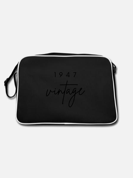 Vintage 1947 Birthday - Retro Bag - black/white - Back