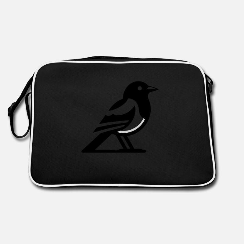 Vogel - Retro Tasche - Schwarz/Weiß