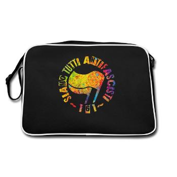 Siamo Tutti Antifascisti 161 Drapeaux Antifa - Sac Retro - noir/blanc - Dos