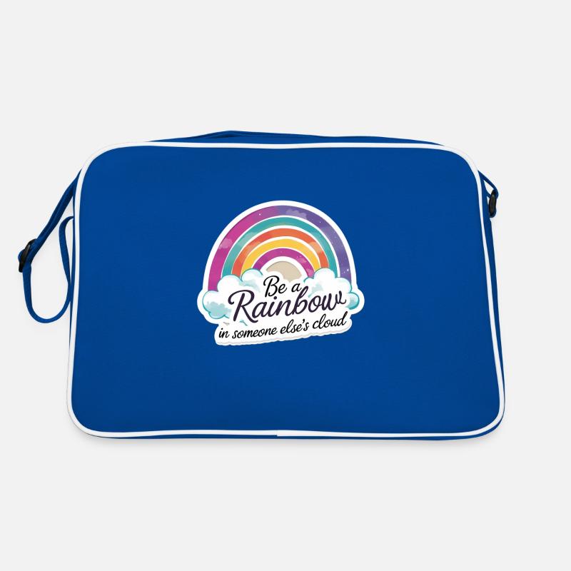 Sei ein Regenbogen in der Wolke eines anderen Bunten Retro Tasche