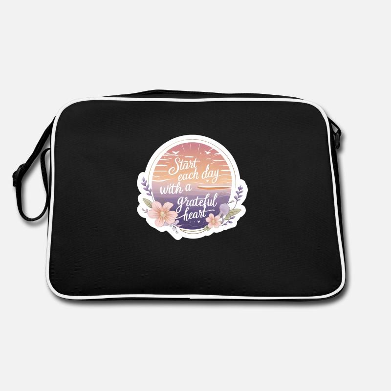 Start Each Day with a Grateful Heart Sunrise Retro Bag