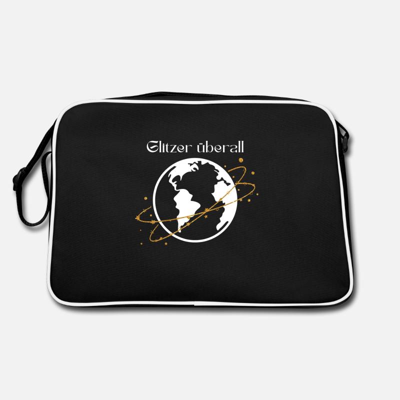 Glitter Everywhere - Conception de chemise globe scintillante - Sac Retro - noir/blanc