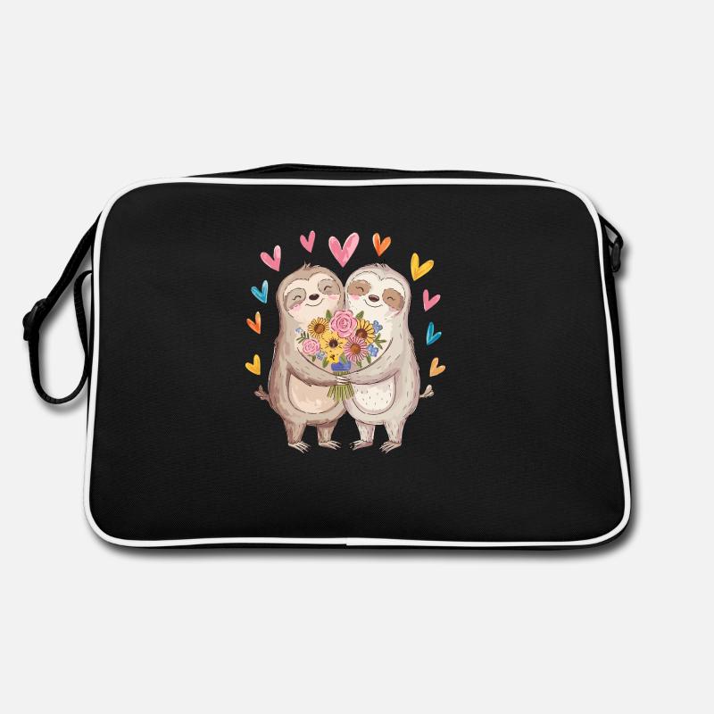 Faultier in der Liebe süß Retro Tasche
