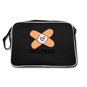 Arzt / Arzt / Krankenhaus / Medizin / Krankenhaus - Retro Tasche - Schwarz/Weiß - Hinten