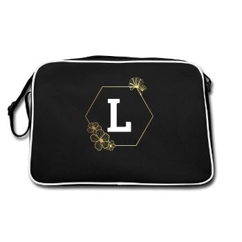Lettre l cadre Floral doré - Sac Retro - noir/blanc - Dos