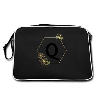 Lettre q cadre Floral doré - Sac Retro - noir/blanc - Dos