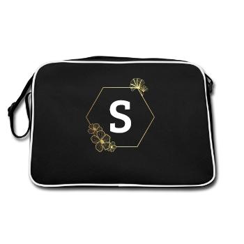 Lettre s cadre Floral doré - Sac Retro - noir/blanc - Dos