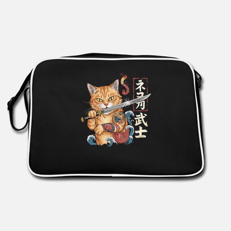 Chat samouraï Sac Retro