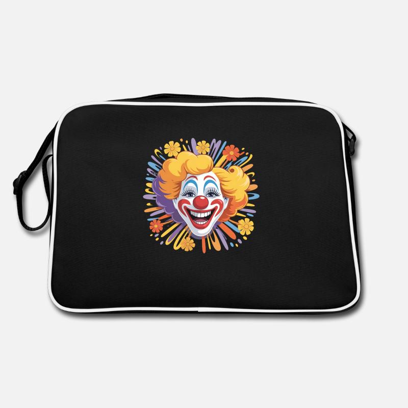 Clown joyeux avec des fleurs Sac Retro