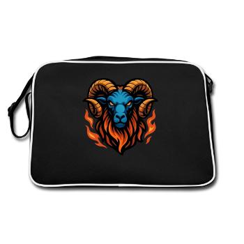 Ram – Intense Blaze | Urban Zodiac Mascot - Retro Bag - black/white - Back