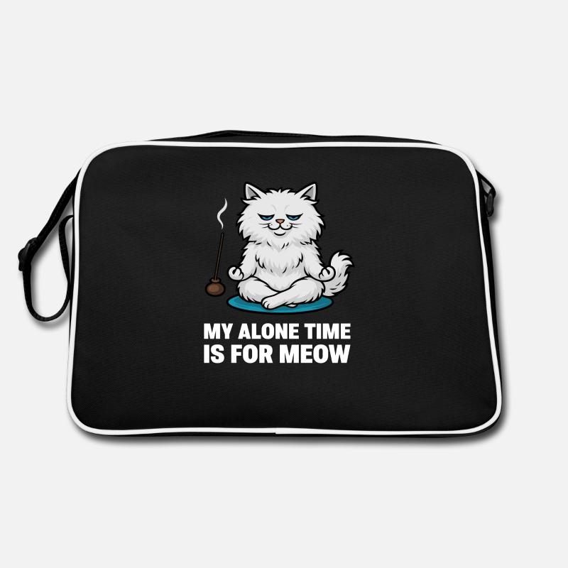 My Alone Time Is for Meow – Sarcastic Zen Cat Retro Bag