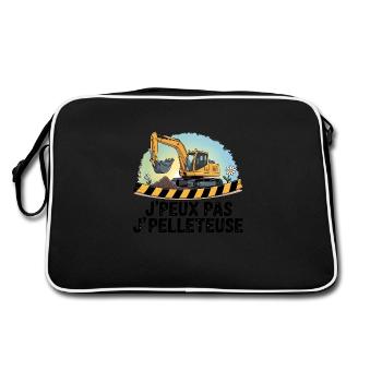 j'peux pas j'ai pelleteuse - Sac Retro - noir/blanc - Dos