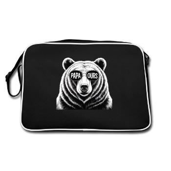 papa ours - Retro Tasche - Schwarz/Weiß - Hinten