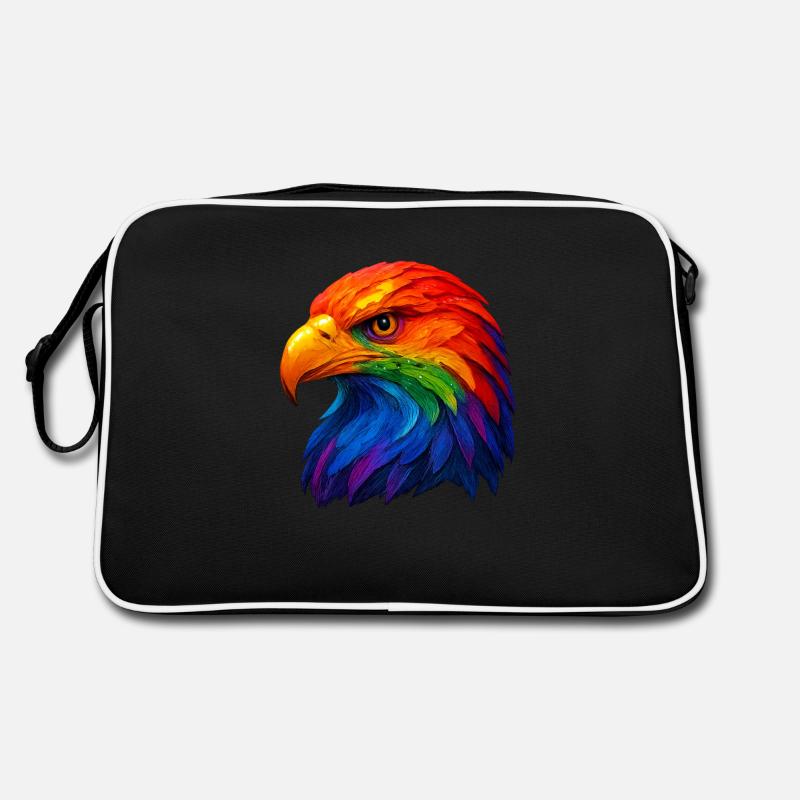 Plume de couleur Tête de pygargue à queue blanche Sac Retro