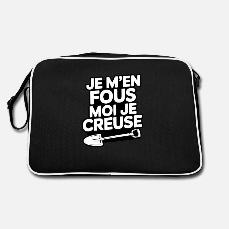 I don't care, I dig, backhoe, construction site Retro Bag