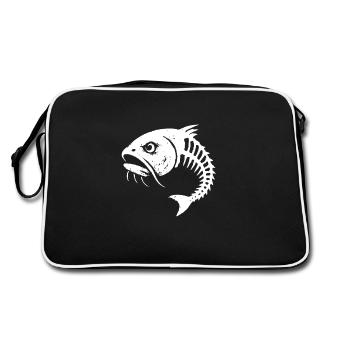 Fischgrate Sauer - Retro Tasche - Schwarz/Weiß - Hinten