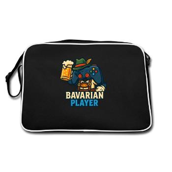 bavarian player - Retro Tasche - Schwarz/Weiß - Hinten