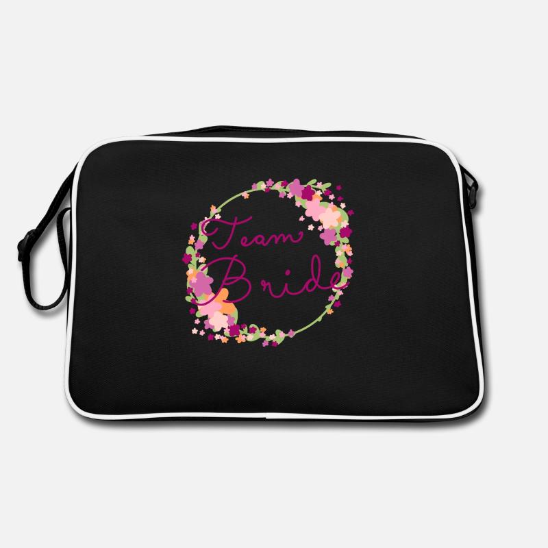 Team Bride /Team Braut - Retro Tasche - Schwarz/Weiß