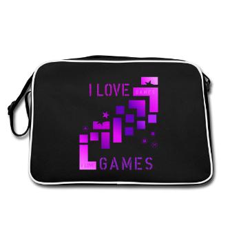 J’adore les jeux - Sac Retro - noir/blanc - Dos
