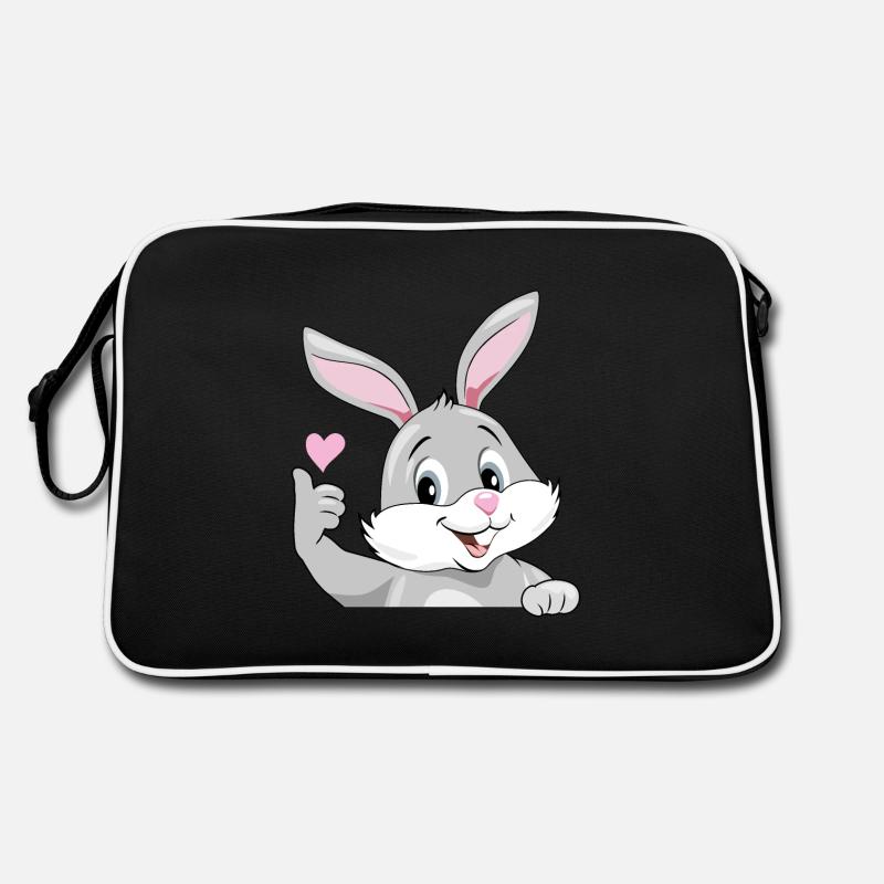 Peeking smiling rabbit Retro Bag