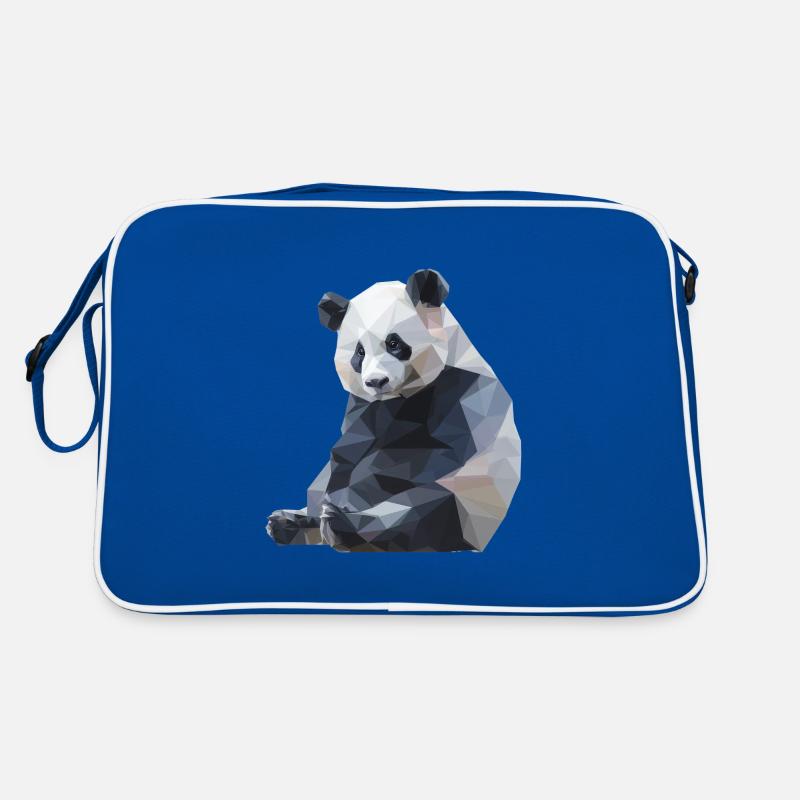 Conception du logo Panda I Low Poly Art Sac Retro