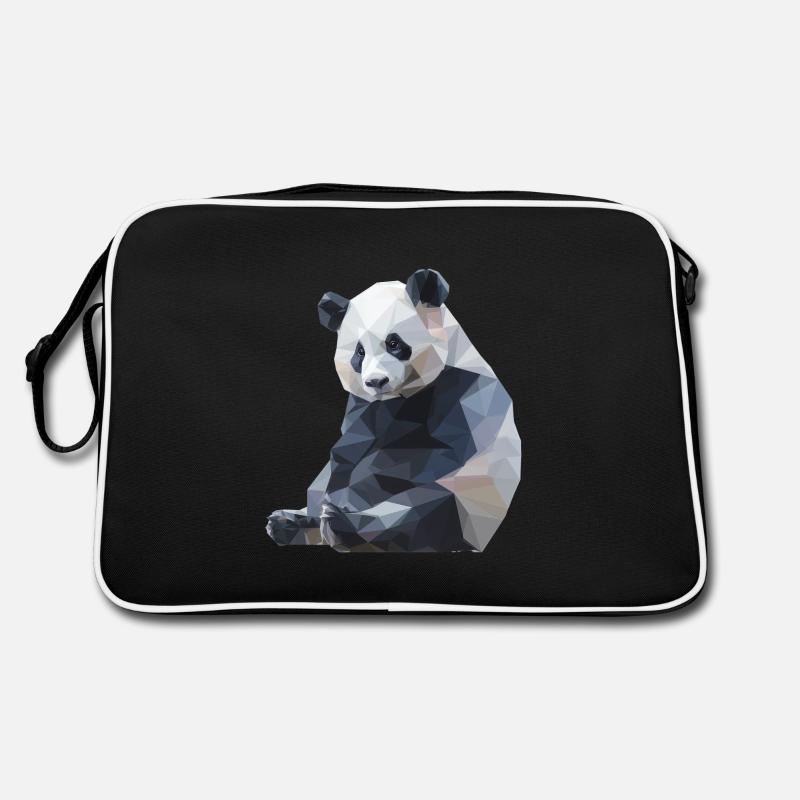 Conception du logo Panda I Low Poly Art Sac Retro