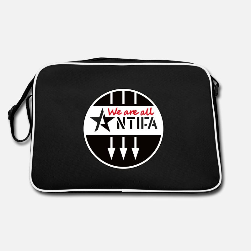 We are all ANTIFA - Retro Tasche - Schwarz/Weiß